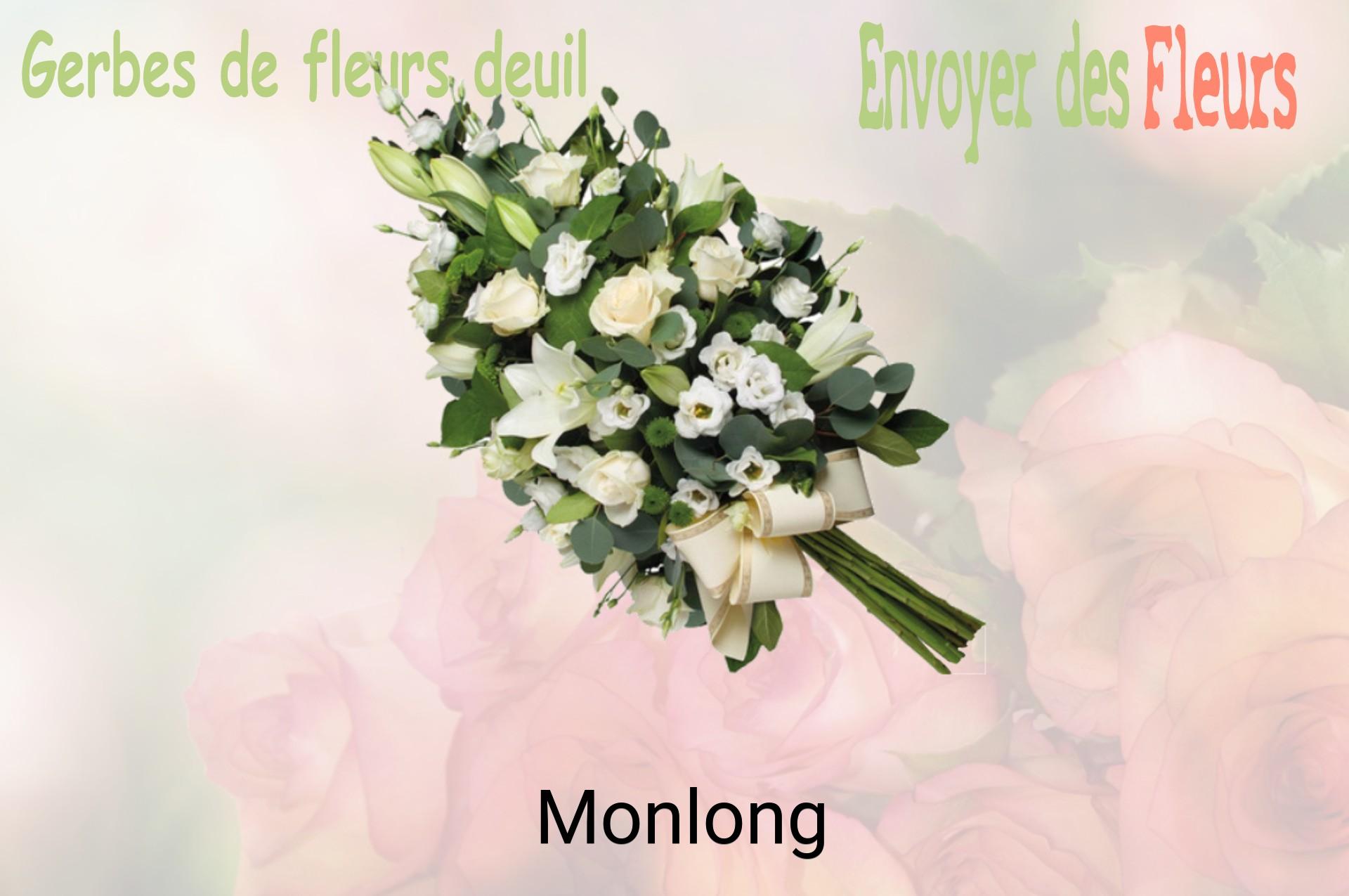 Gerbe de fleurs de deuil livrée à Monlong